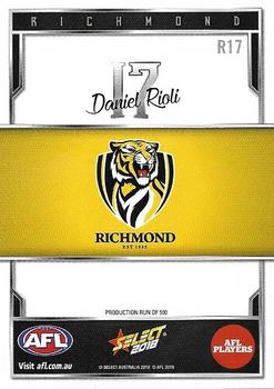 2018 Select AFL Club Team Sets - Richmond Tigers #R17 Daniel Rioli Back